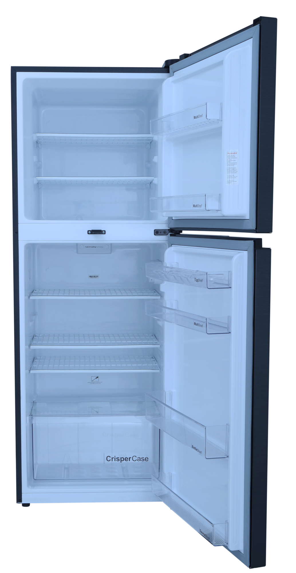 9169WB Chrome Hairline Black Double Door Refrigerator